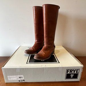 Frye Melissa Button Back Zip Cognac Women's 6M